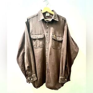 Carhartt Relaxed Fit Canvas Maroon / Brown Button Up Jacket